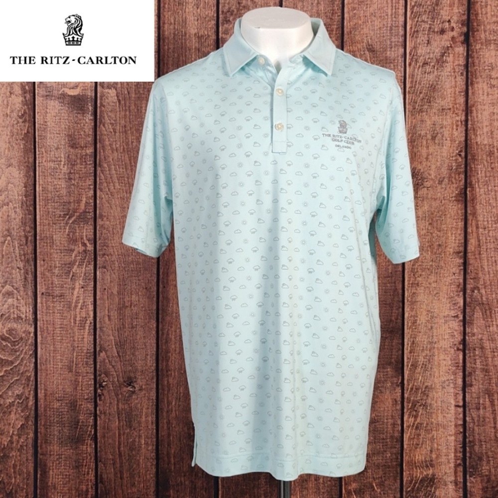 NEW Ritz-Carlton Golf Orlando Mens FootJoy Seafoam Golf Polo Shirt